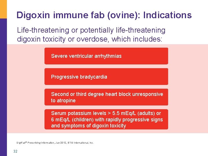 Digoxin immune fab (ovine): Indications Life-threatening or potentially life-threatening digoxin toxicity or overdose, which Digoxin immune fab (ovine): Indications Life-threatening or potentially life-threatening digoxin toxicity or overdose, which