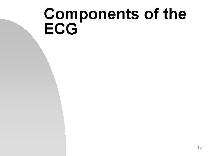 Components of the ECG 15 