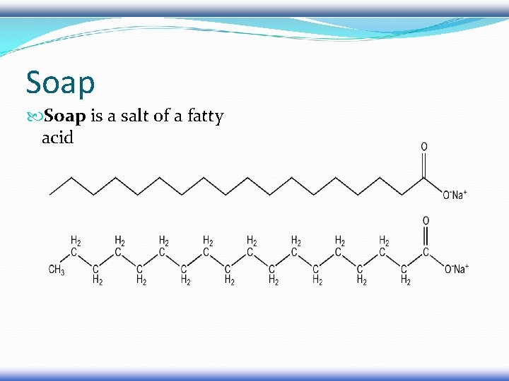 Soap is a salt of a fatty acid 