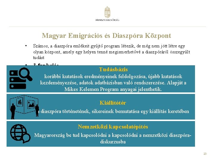 Magyar Emigrációs és Diaszpóra Központ • Számos, a diaszpóra emlékeit gyűjtő program létezik, de