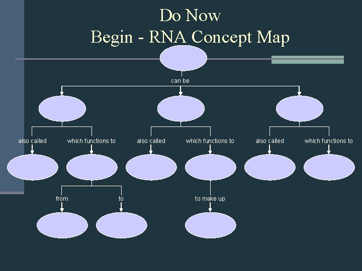 Do Now Begin - RNA Concept Map can be also called which functions to