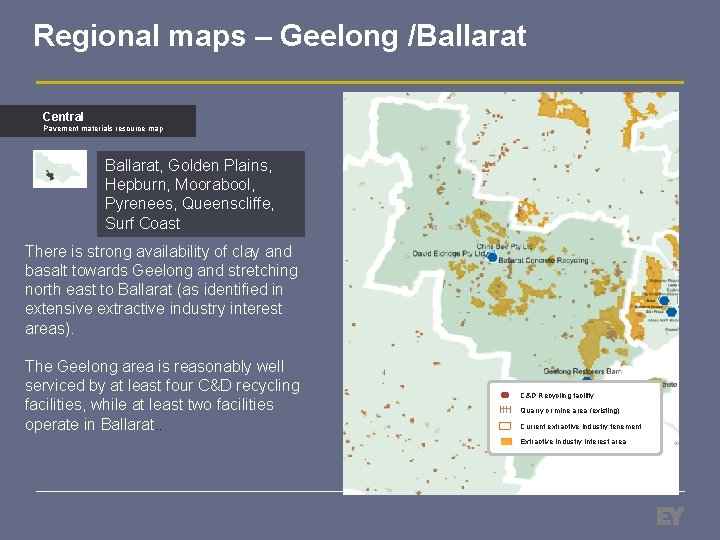 Regional maps – Geelong /Ballarat Central Pavement materials resource map Ballarat, Golden Plains, Hepburn,