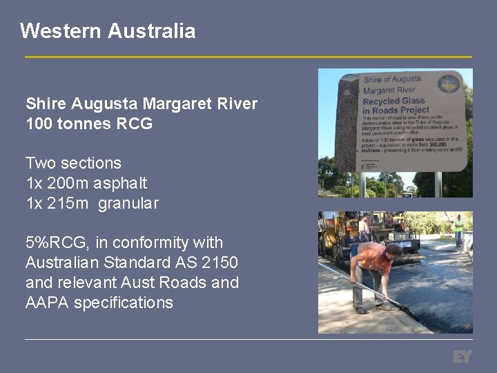 Western Australia Shire Augusta Margaret River 100 tonnes RCG Two sections 1 x 200