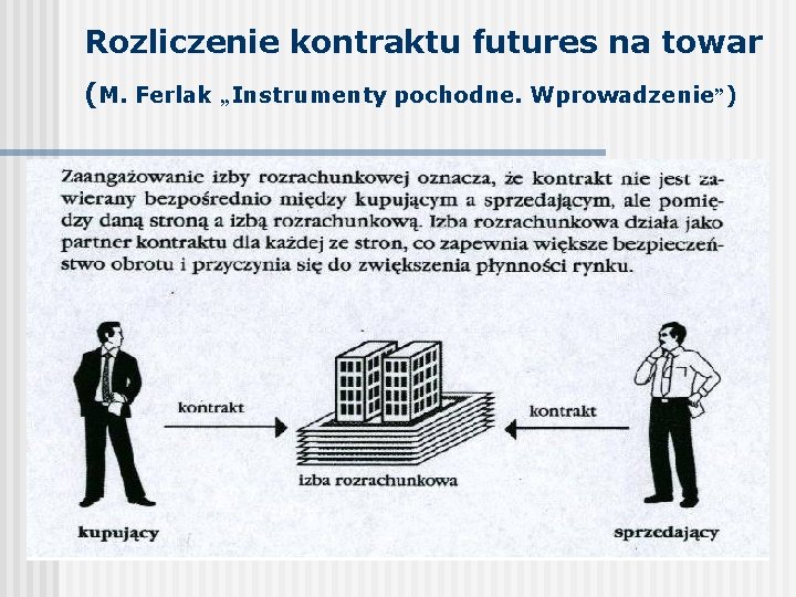 Rozliczenie kontraktu futures na towar (M. Ferlak „Instrumenty pochodne. Wprowadzenie”) 