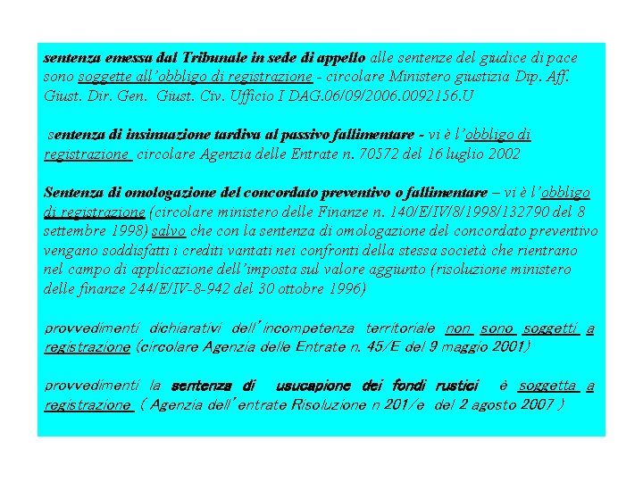 sentenza emessa dal Tribunale in sede di appello alle sentenze del giudice di pace