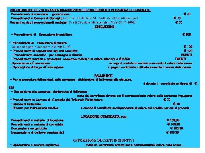 PROCEDIMENTI DI VOLONTARIA GIURISDIZIONE E PROCEDIMENTI IN CAMERA DI CONSIGLIO Procedimenti di volontaria giurisdizione