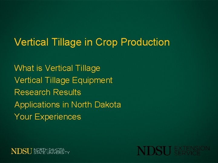 Vertical Tillage in Crop Production What is Vertical Tillage Equipment Research Results Applications in