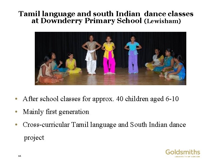 Tamil language and south Indian dance classes at Downderry Primary School (Lewisham) • After