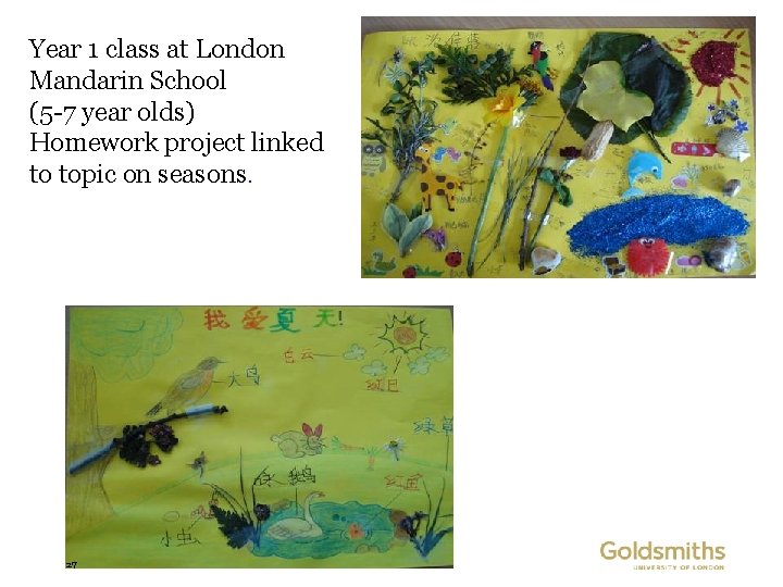 Year 1 class at London Mandarin School (5 -7 year olds) Homework project linked