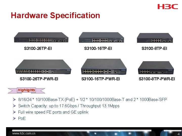Hardware Specification S 3100 -26 TP-EI S 3100 -26 TP-PWR-EI S 3100 -16 TP-PWR-EI Hardware Specification S 3100 -26 TP-EI S 3100 -26 TP-PWR-EI S 3100 -16 TP-PWR-EI