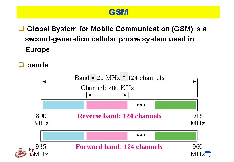 GSM q Global System for Mobile Communication (GSM) is a second-generation cellular phone system