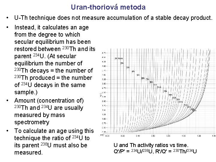 Uran-thoriová metoda • U-Th technique does not measure accumulation of a stable decay product. Uran-thoriová metoda • U-Th technique does not measure accumulation of a stable decay product.