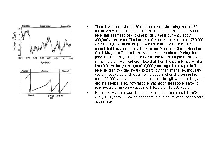 • • There have been about 170 of these reversals during the last • • There have been about 170 of these reversals during the last