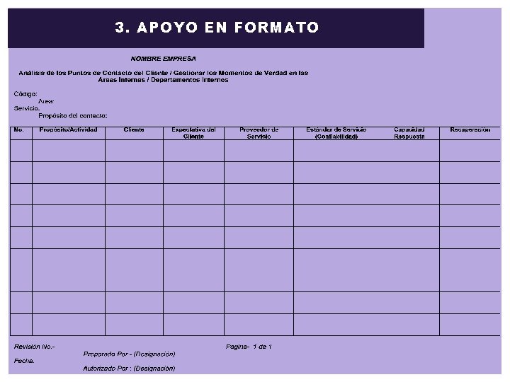 3. APOYO EN FORMATO 