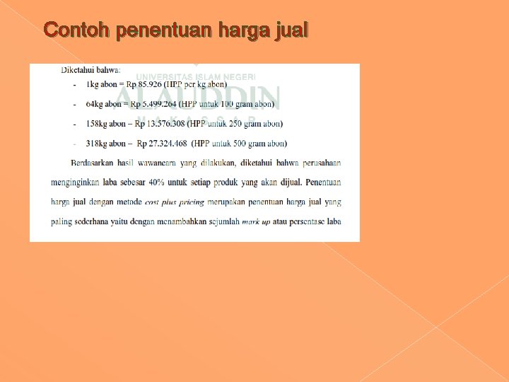 Contoh penentuan harga jual Contoh penentuan harga jual
