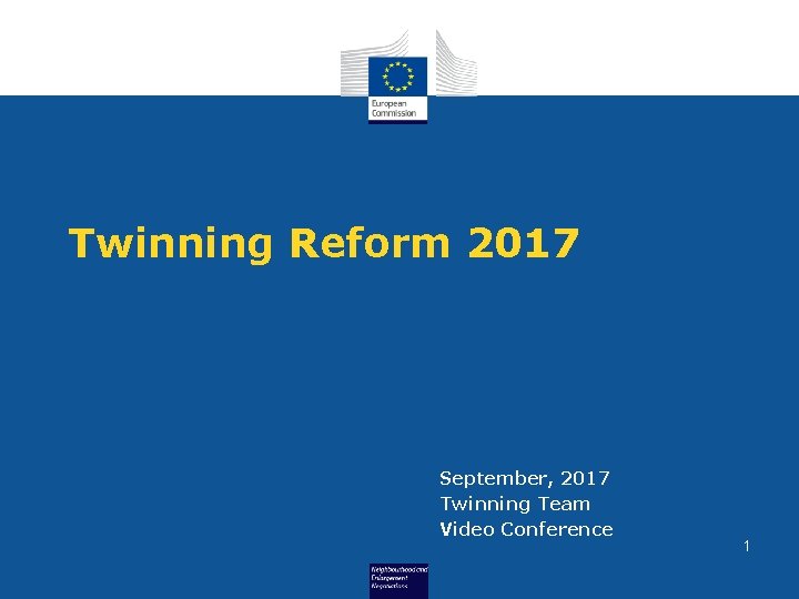 Twinning Reform 2017 September, 2017 Twinning Team Video Conference 1 