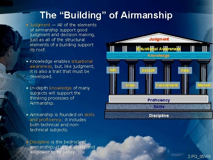 The “Building” of Airmanship « Judgment — All of the elements of airmanship support