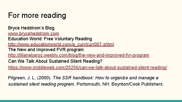 The SSR Handbook How to Organize and Manage a Sustained Silent Reading Program