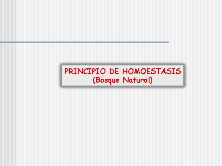 PRINCIPIO DE HOMOESTASIS (Bosque Natural) 
