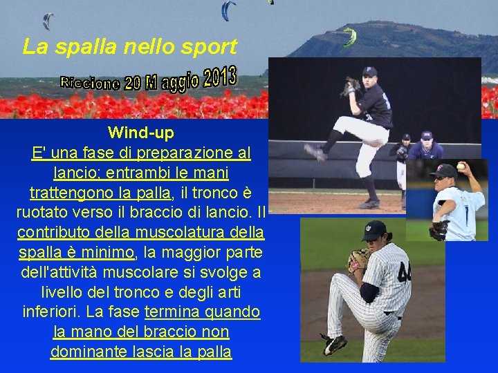 La spalla nello sport Wind-up E' una fase di preparazione al lancio; entrambi le