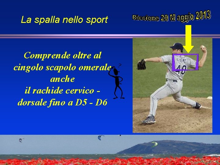 La spalla nello sport Comprende oltre al cingolo scapolo omerale anche il rachide cervico