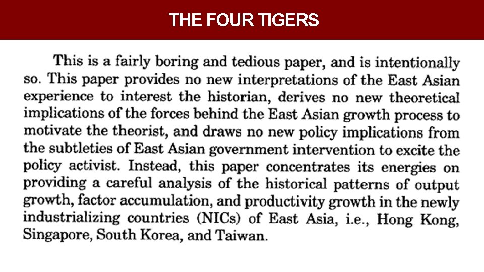THE FOUR TIGERS 