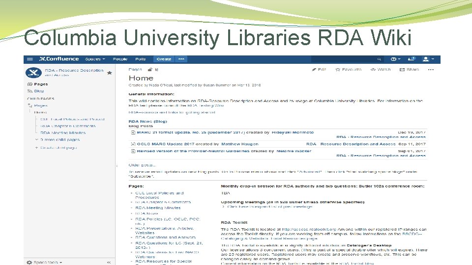 Columbia University Libraries RDA Wiki 