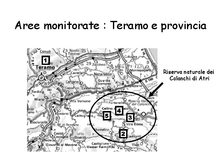 Aree monitorate : Teramo e provincia Riserva naturale dei Calanchi di Atri 