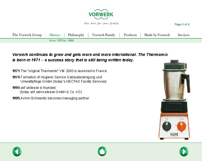 Page 3 of 4 from 1970 to 1999 Vorwerk continues to grow and gets Page 3 of 4 from 1970 to 1999 Vorwerk continues to grow and gets