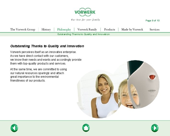 Page 8 of 10 Outstanding Thanks to Quality and Innovation Vorwerk perceives itself as Page 8 of 10 Outstanding Thanks to Quality and Innovation Vorwerk perceives itself as