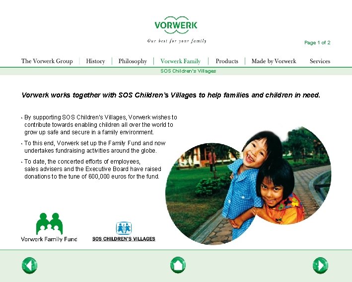 Page 1 of 2 SOS Children's Villages Vorwerk works together with SOS Children’s Villages Page 1 of 2 SOS Children's Villages Vorwerk works together with SOS Children’s Villages