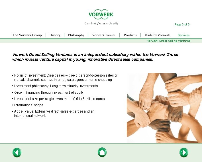 Page 3 of 3 Vorwerk Direct Selling Ventures is an independent subsidiary within the Page 3 of 3 Vorwerk Direct Selling Ventures is an independent subsidiary within the