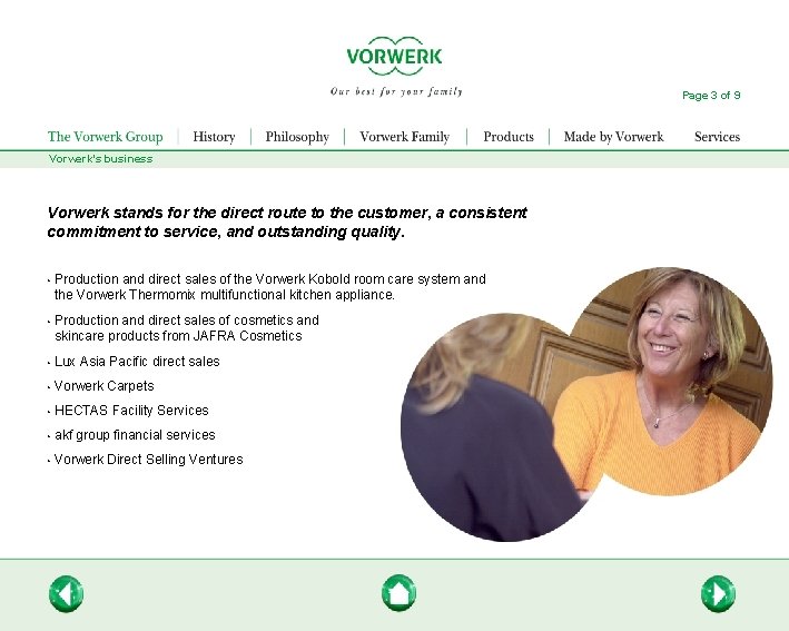 Page 3 of 9 Vorwerk’s business Vorwerk stands for the direct route to the Page 3 of 9 Vorwerk’s business Vorwerk stands for the direct route to the