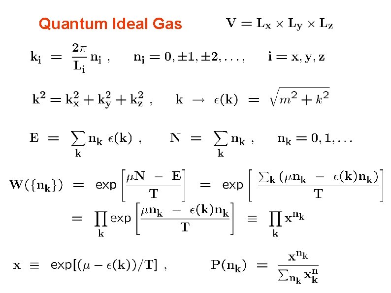 Quantum Ideal Gas 
