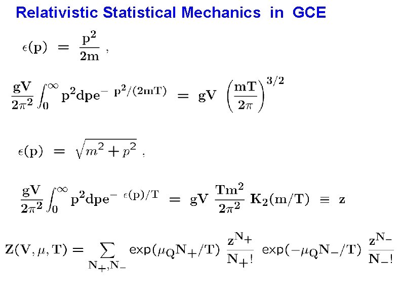 Relativistic Statistical Mechanics in GCE 