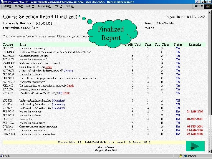 Finalized Report Course Selection Computer Centre 2002 39 