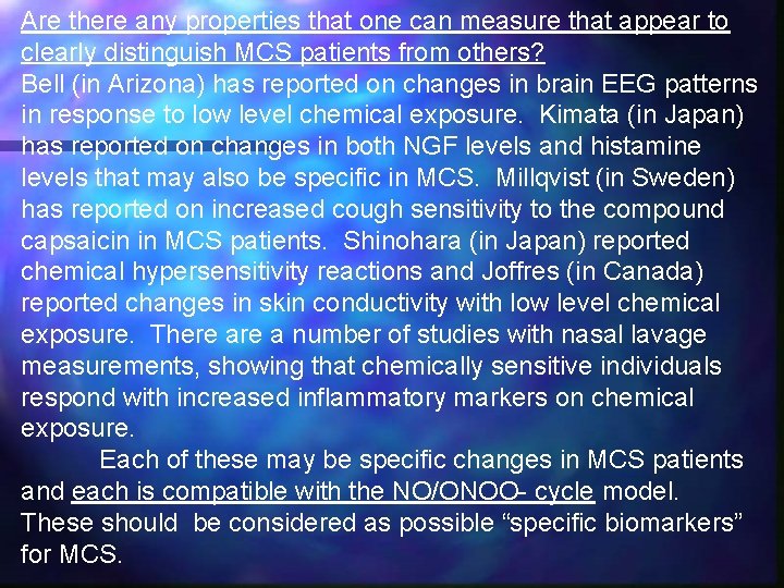 Are there any properties that one can measure that appear to clearly distinguish MCS