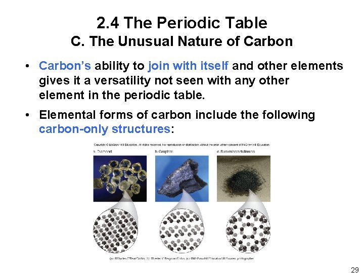 2. 4 The Periodic Table C. The Unusual Nature of Carbon • Carbon’s ability
