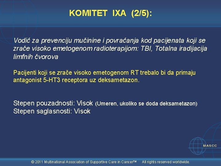 KOMITET IXA (2/5): Vodić za prevenciju mučinine i povraćanja kod pacijenata koji se zrače