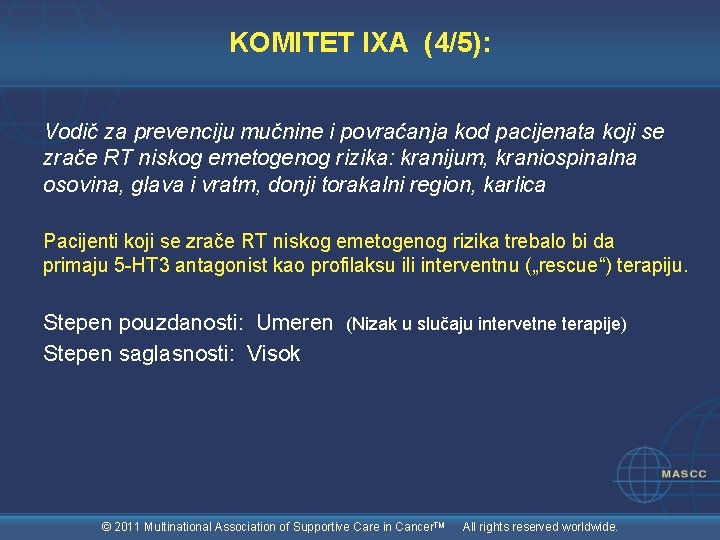 KOMITET IXA (4/5): Vodič za prevenciju mučnine i povraćanja kod pacijenata koji se zrače