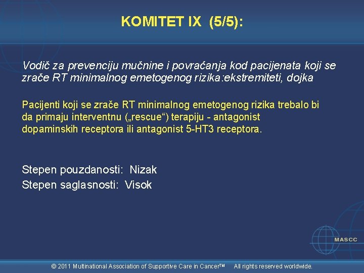 KOMITET IX (5/5): Vodič za prevenciju mučnine i povraćanja kod pacijenata koji se zrače