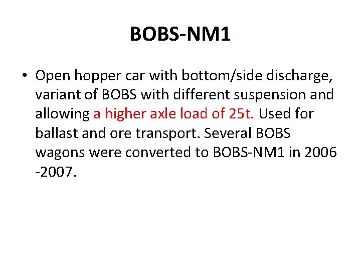 BOBS-NM 1 • Open hopper car with bottom/side discharge, variant of BOBS with different