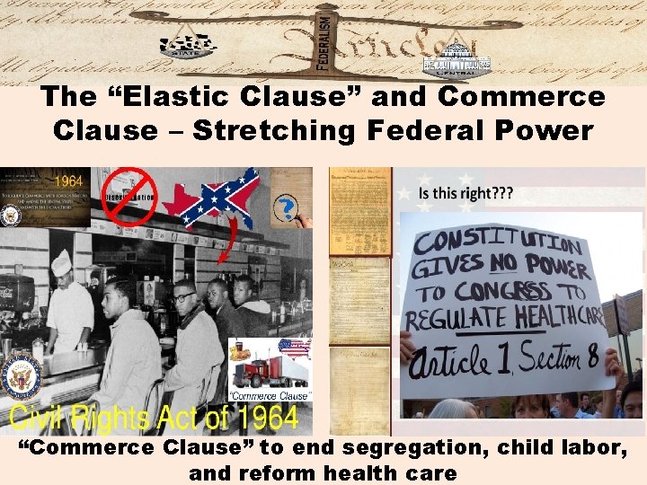 The “Elastic Clause” and Commerce Clause – Stretching Federal Power “Commerce Clause” to end