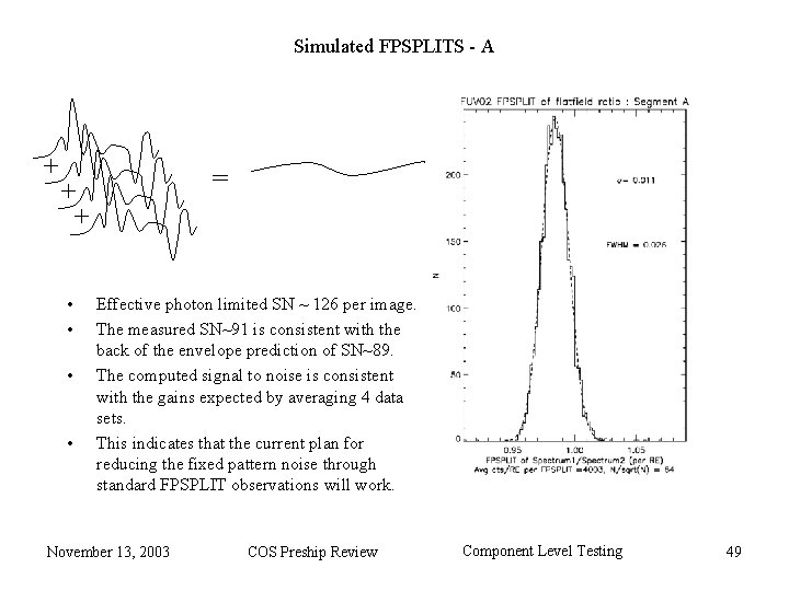 Simulated FPSPLITS - A + = + + • • Effective photon limited SN