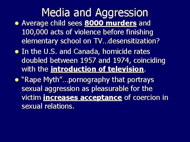 Media and Aggression Average child sees 8000 murders and 100, 000 acts of violence Media and Aggression Average child sees 8000 murders and 100, 000 acts of violence