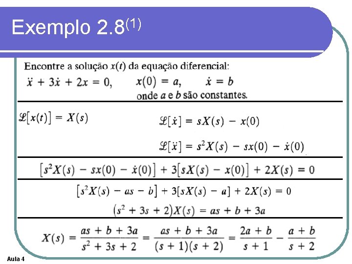 Exemplo 2. 8(1) Aula 4 