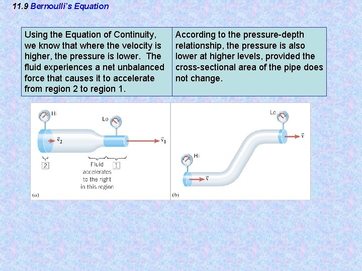 11. 9 Bernoulli’s Equation Using the Equation of Continuity, we know that where the 11. 9 Bernoulli’s Equation Using the Equation of Continuity, we know that where the