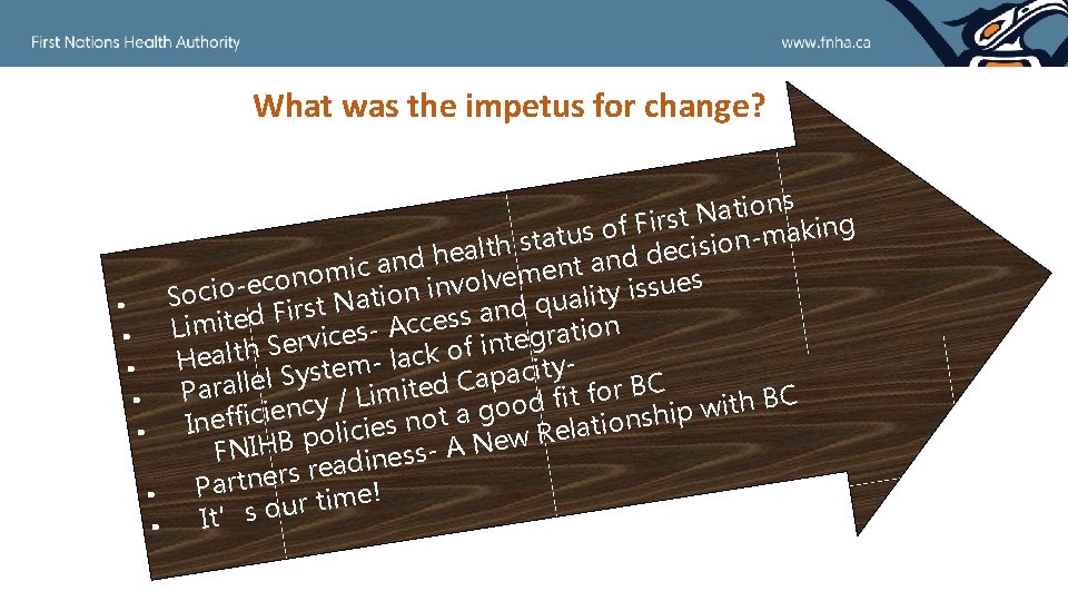 What was the impetus for change? ns o i t a N t irs What was the impetus for change? ns o i t a N t irs