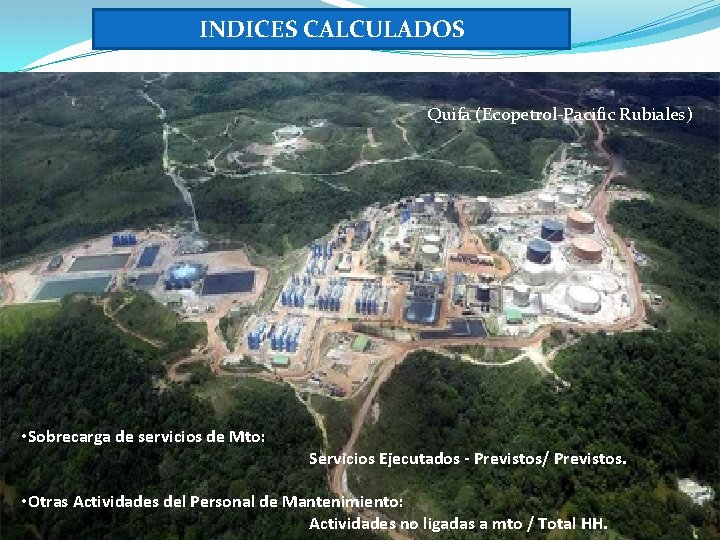 INDICES CALCULADOS Quifa (Ecopetrol-Pacific Rubiales) • Sobrecarga de servicios de Mto: Servicios Ejecutados - INDICES CALCULADOS Quifa (Ecopetrol-Pacific Rubiales) • Sobrecarga de servicios de Mto: Servicios Ejecutados -