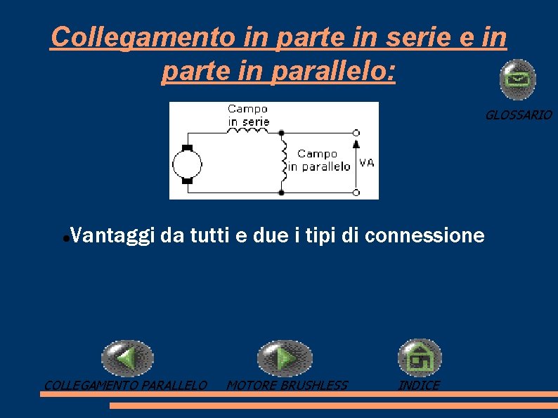 Collegamento in parte in serie e in parte in parallelo: GLOSSARIO Vantaggi da tutti